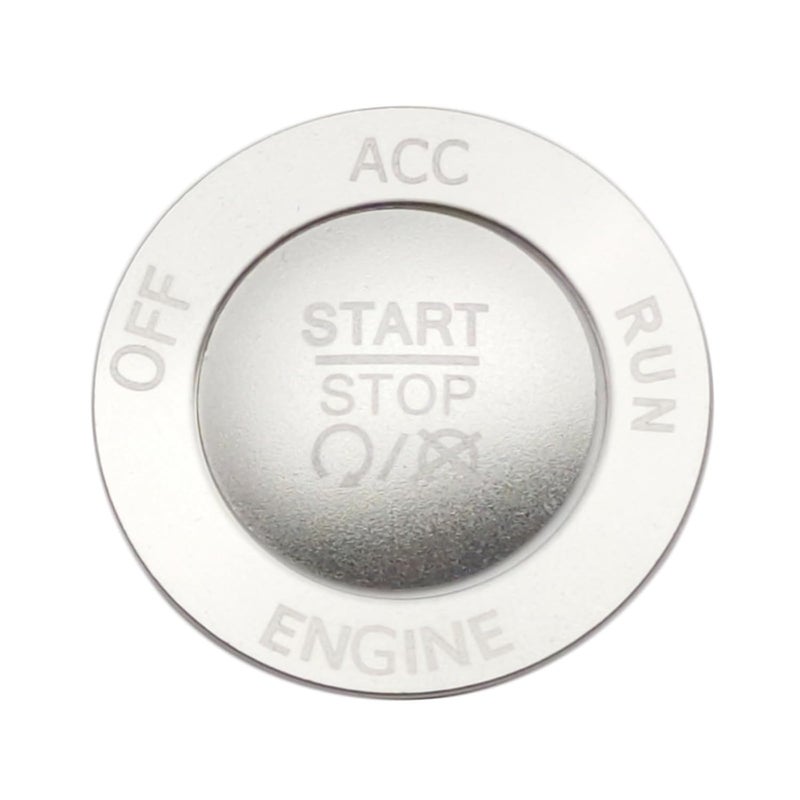ALETAI Push Start Stop Button Cover Trim for 2015-2021 Dodge Challenger Dodge RAM 1500 Dodge Charger, Aluminum Alloy, Silver - Image 1